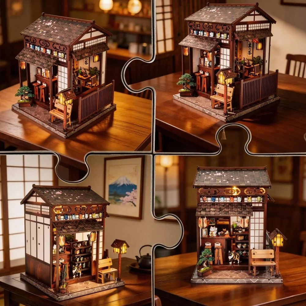 Figured'Art Kersenbloesem Theepaviljoen miniatuurhuisje 3D puzzel 220 stuks