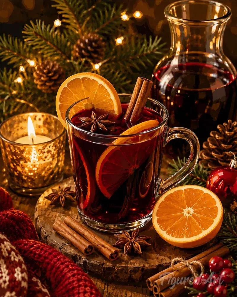 Figured'Art Kerstglühwein diamond painting 40x50 cm full drill