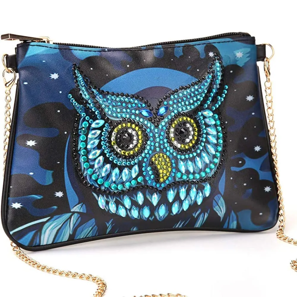 Figured'Art Tas Diamond Painting Uil portemonnee met rits