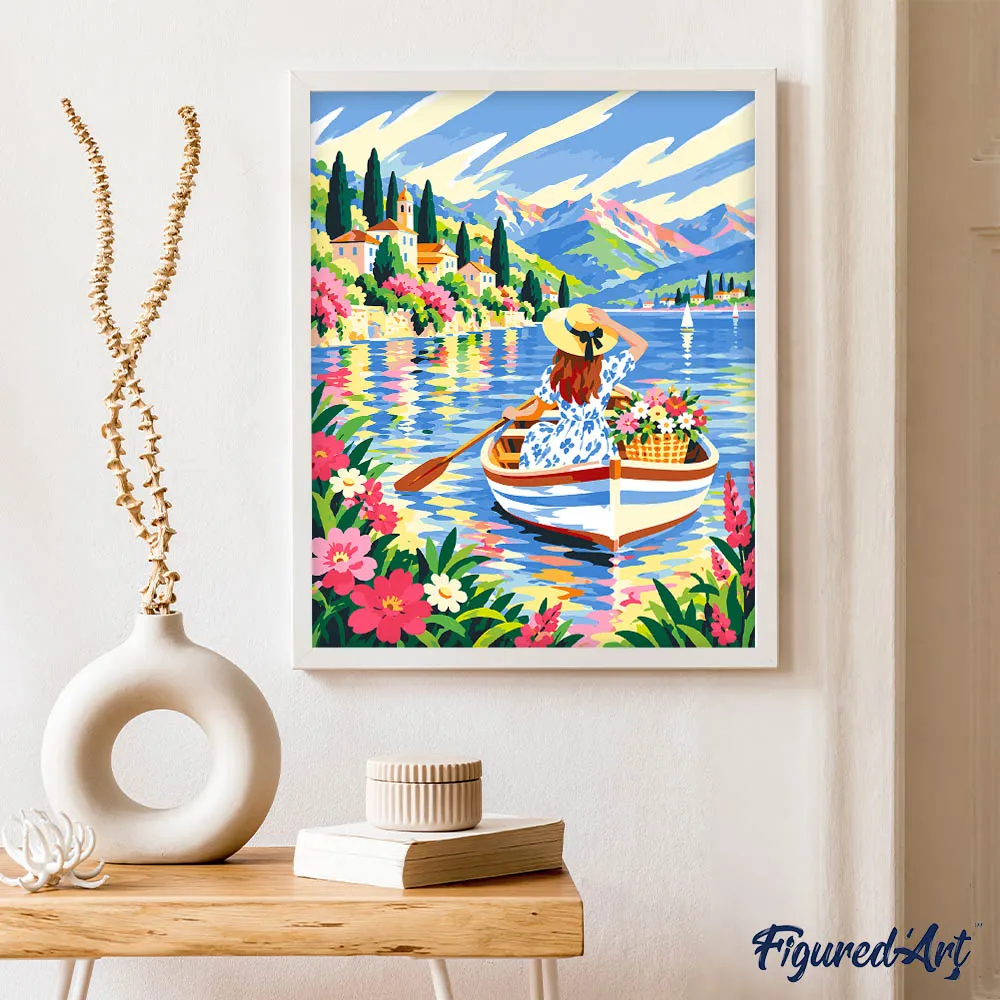 Figured'Art Roeien naar de zomer schilderen op nummer 40x50cm boot