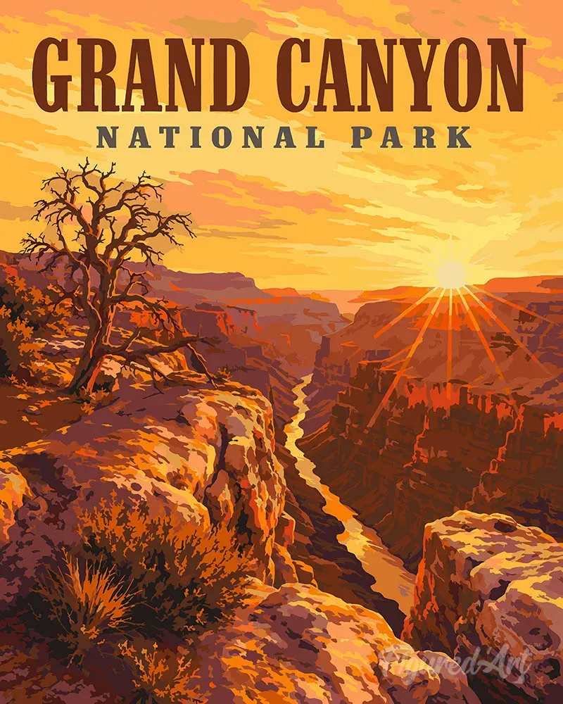 Figured'Art Grand Canyon Schilderen op Nummer 40x50 cm gemiddeld