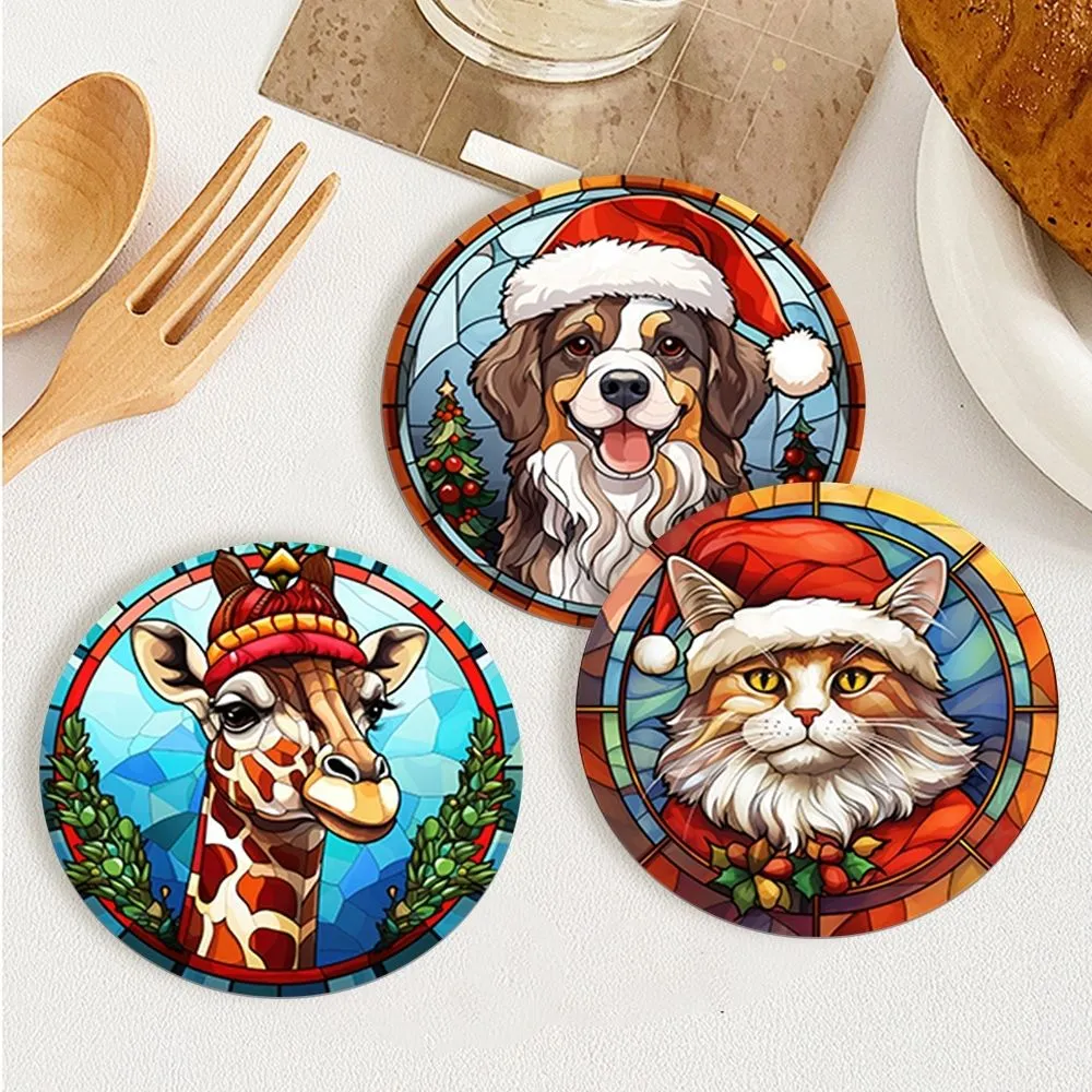 Figured'Art Kerstwezens schilderen op nummer onderzetters 10 cm 6x