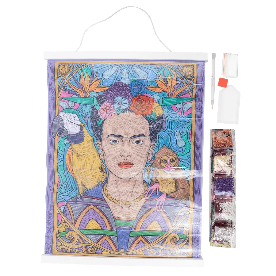 Craft Buddy Crystal Art Frida Kahlo scrollkit 40x50cm portret