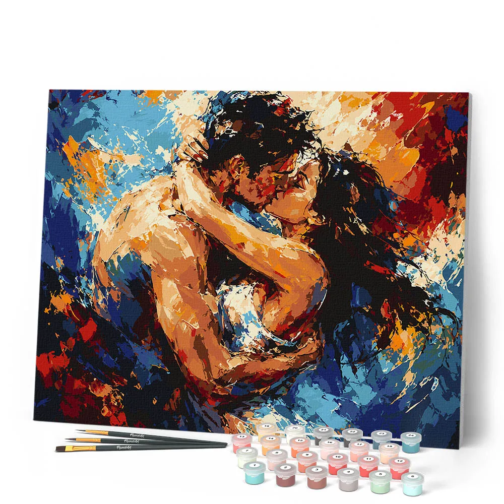 Figured'Art Kus van de kleurenstorm schilderen op nummer 40x50cm abstract