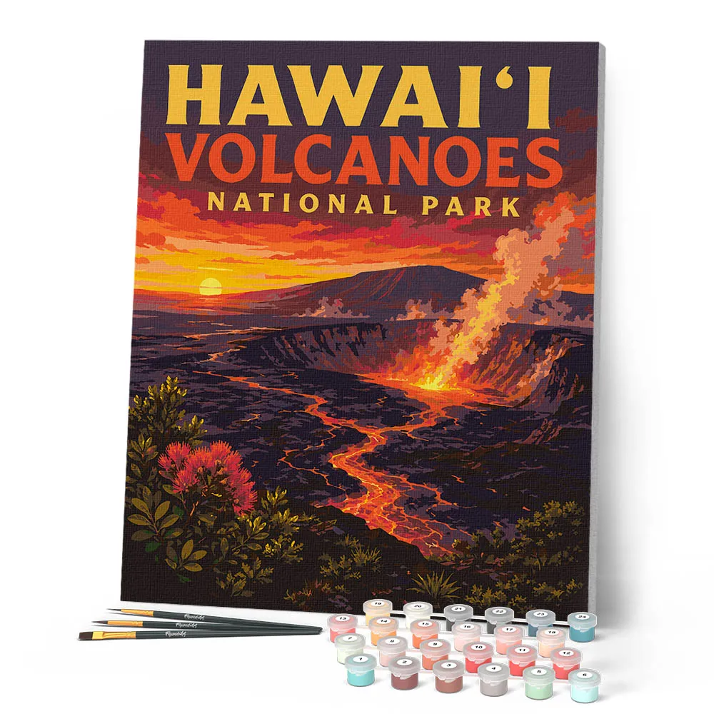 Figured'Art Hawaii Volcanoes National Park schilderen op nummer 40x50cm landschap