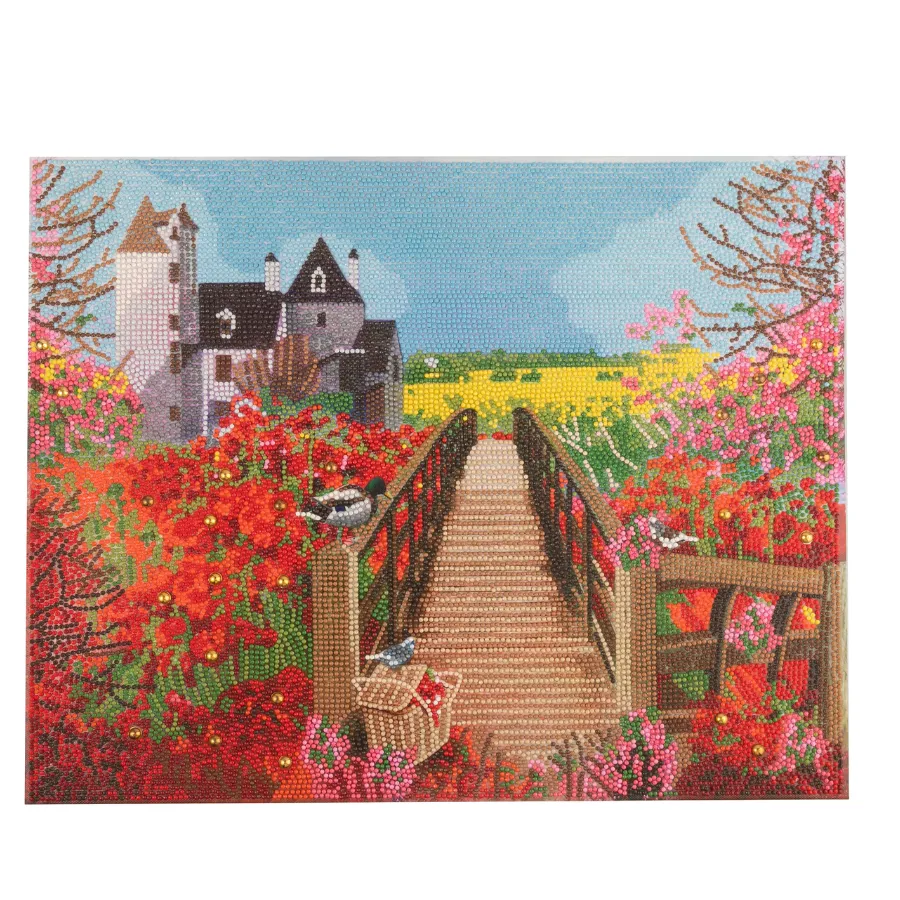 Craft Buddy Crystal Art Castle Beyond Poppies canvas 50x40cm