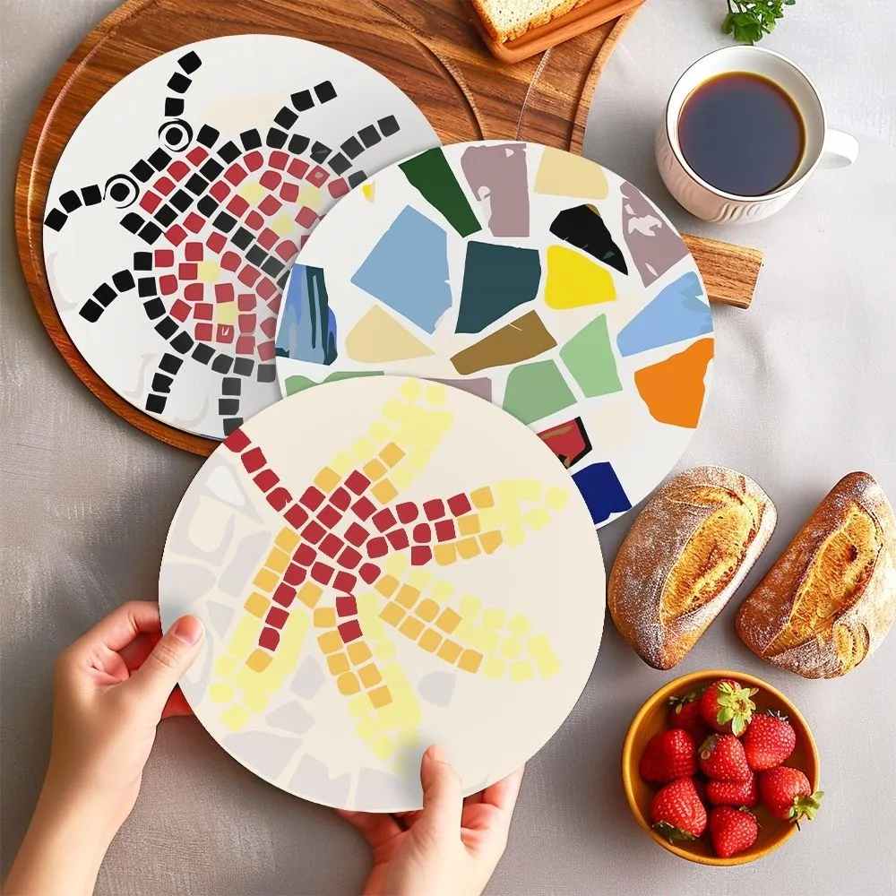 Figured'Art Schilderen op Nummer Placemats 20 cm 6 stuks geometrisch