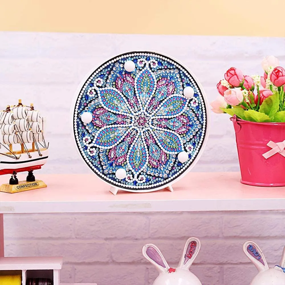 Figured'Art Diamond Painting Bloem Mandala LED-lamp 15 cm