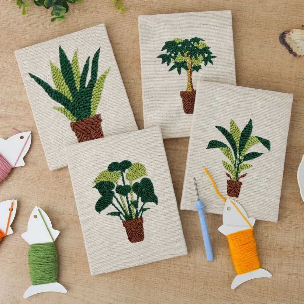 Figured'Art Stedelijke Jungle 2 punch needle set 4 stuks planten