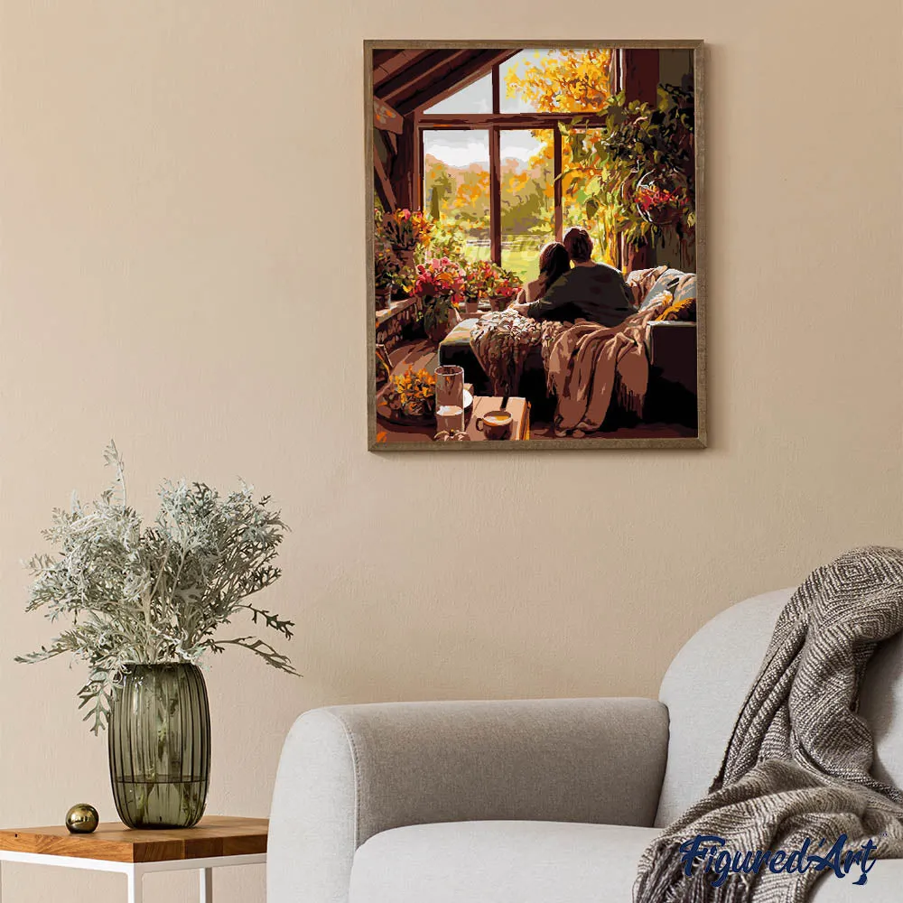 Figured'Art Herfstige Ochtendknuffel schilderen op nummer 40x50 cm