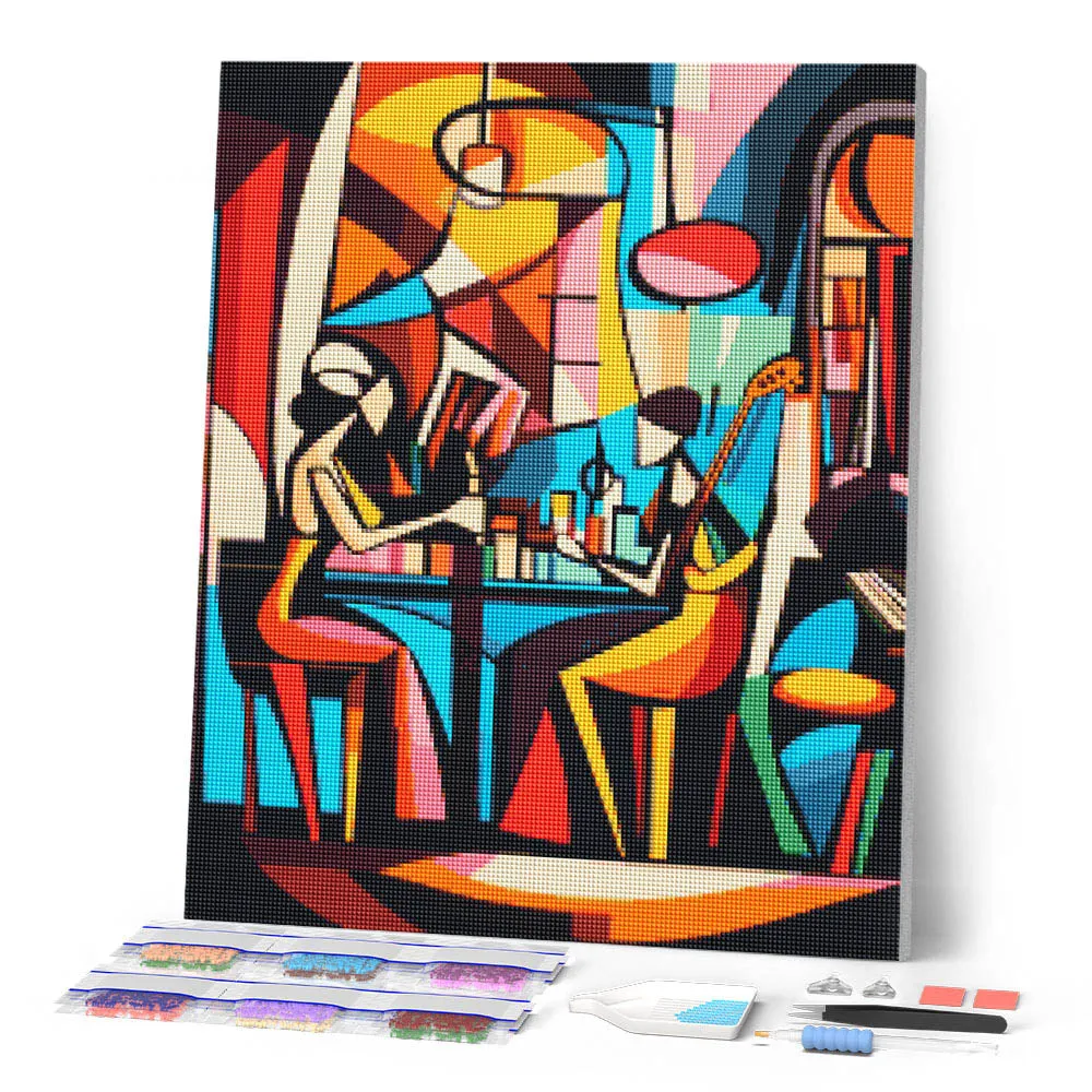 Figured'Art Gedurbd Abstract Jazzbar diamond painting 40x50 cm