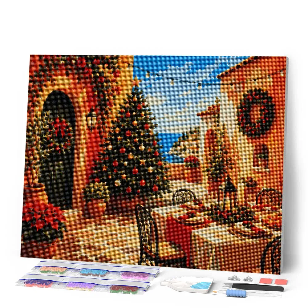 Figured'Art Kerst aan zee diamond painting winter