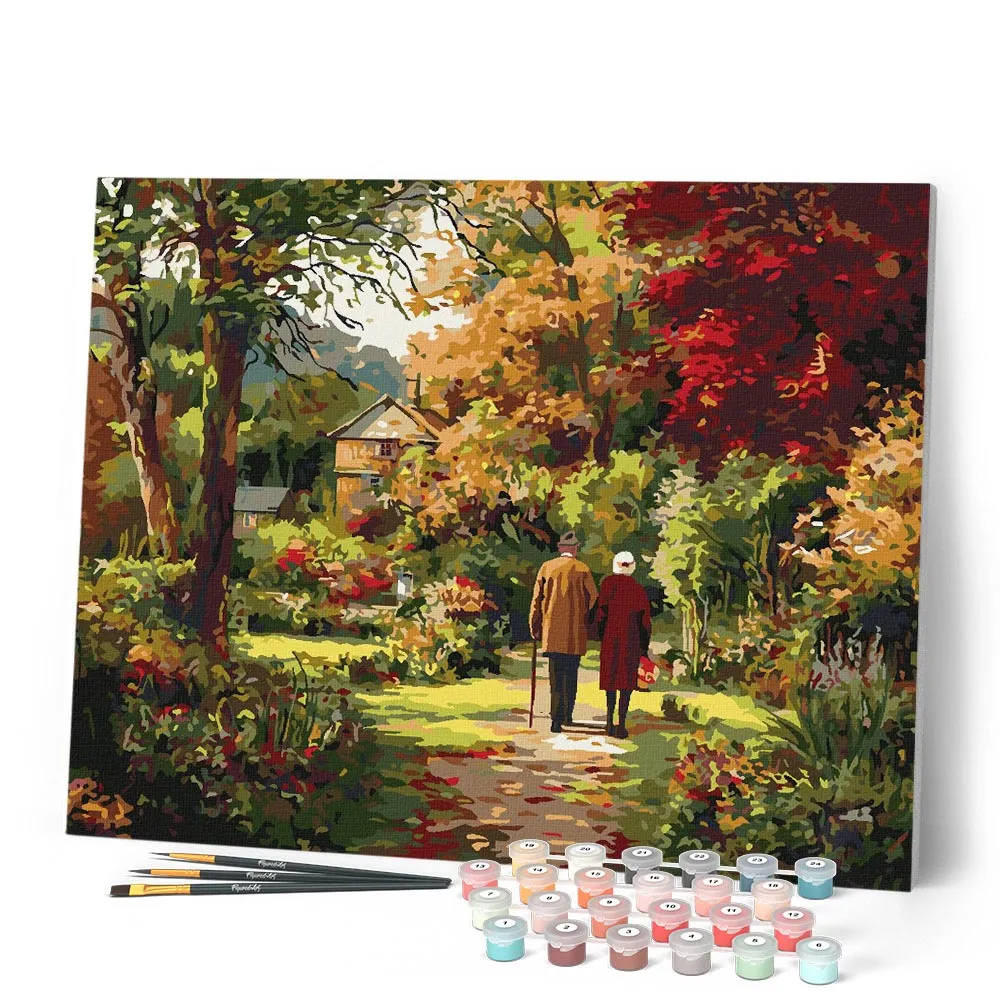 Figured'Art Eeuwige liefde herfst schilderen op nummer 40x50cm