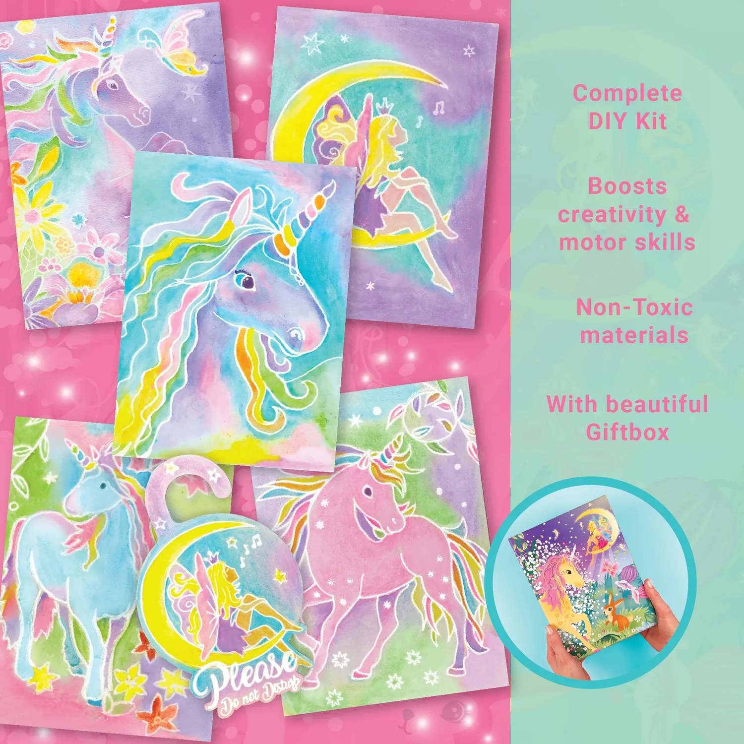 Box Candiy Magical Unicorns Watercolour aquarel verfset