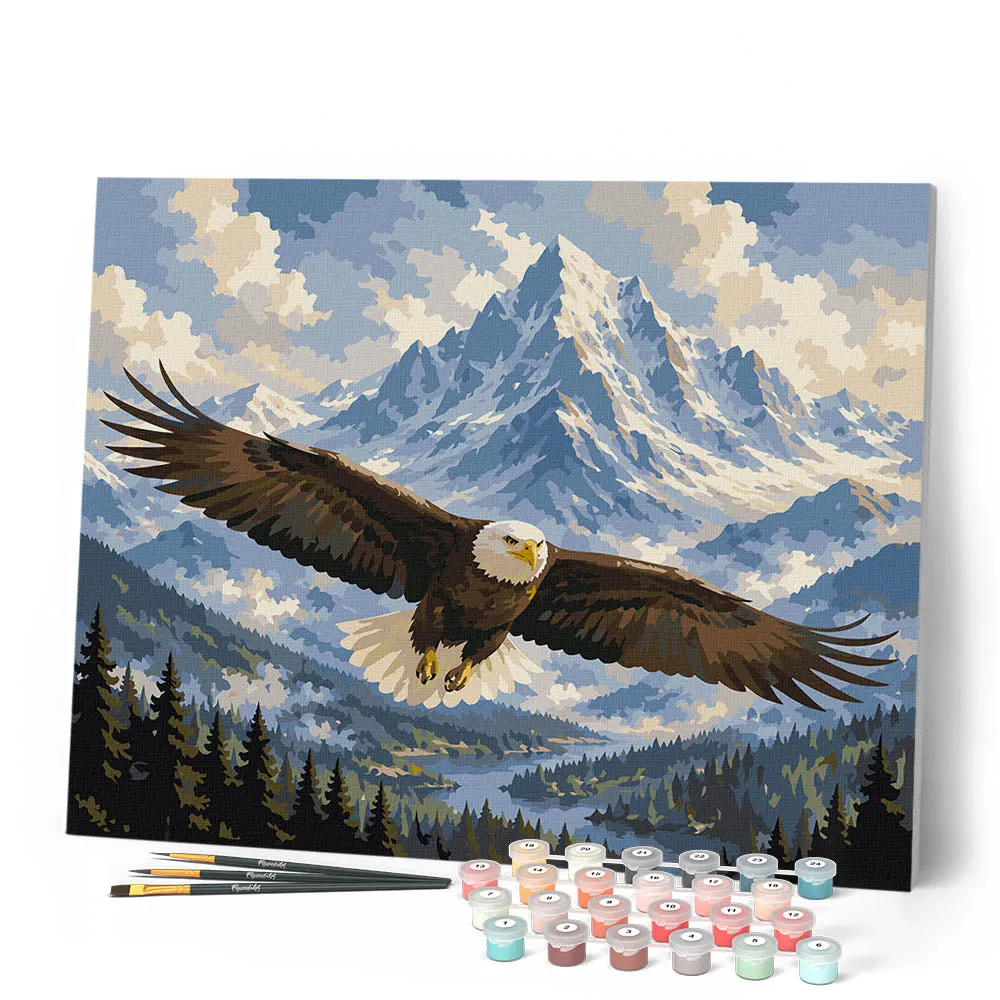Figured'Art Adelaar Boven de Bergen schilderen op nummer 40x50