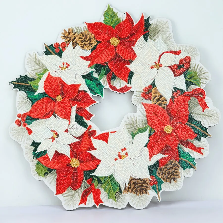 Craft Buddy Crystal Art Poinsettia krans diamond painting 52 cm