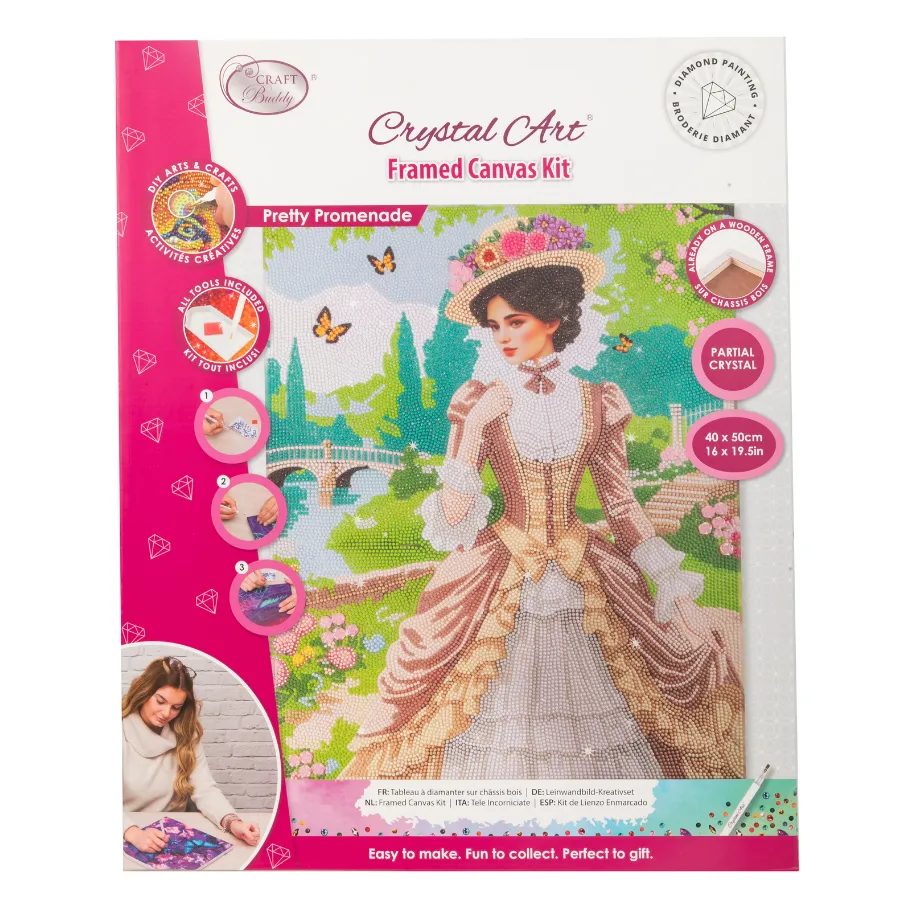 Craft Buddy Crystal Art Pretty Promenade diamond painting 40x50cm pastel