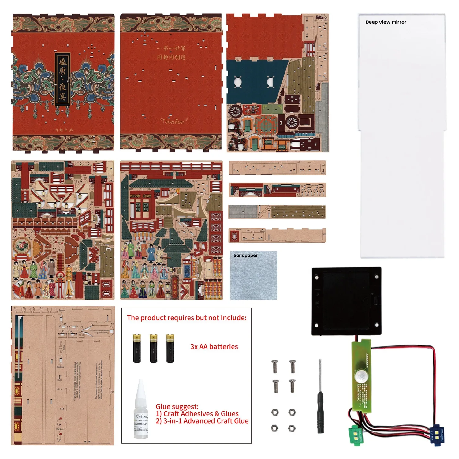 Figured'Art Book Nook Het Banket van de Tang-dynastie bouwpakket met LED