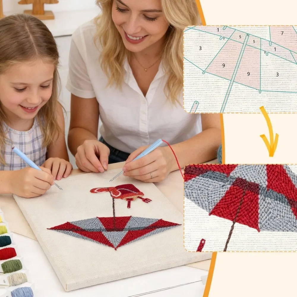Figured'Art Punch Needle Zomer Sfeer borduurpakket 20x30cm met frame