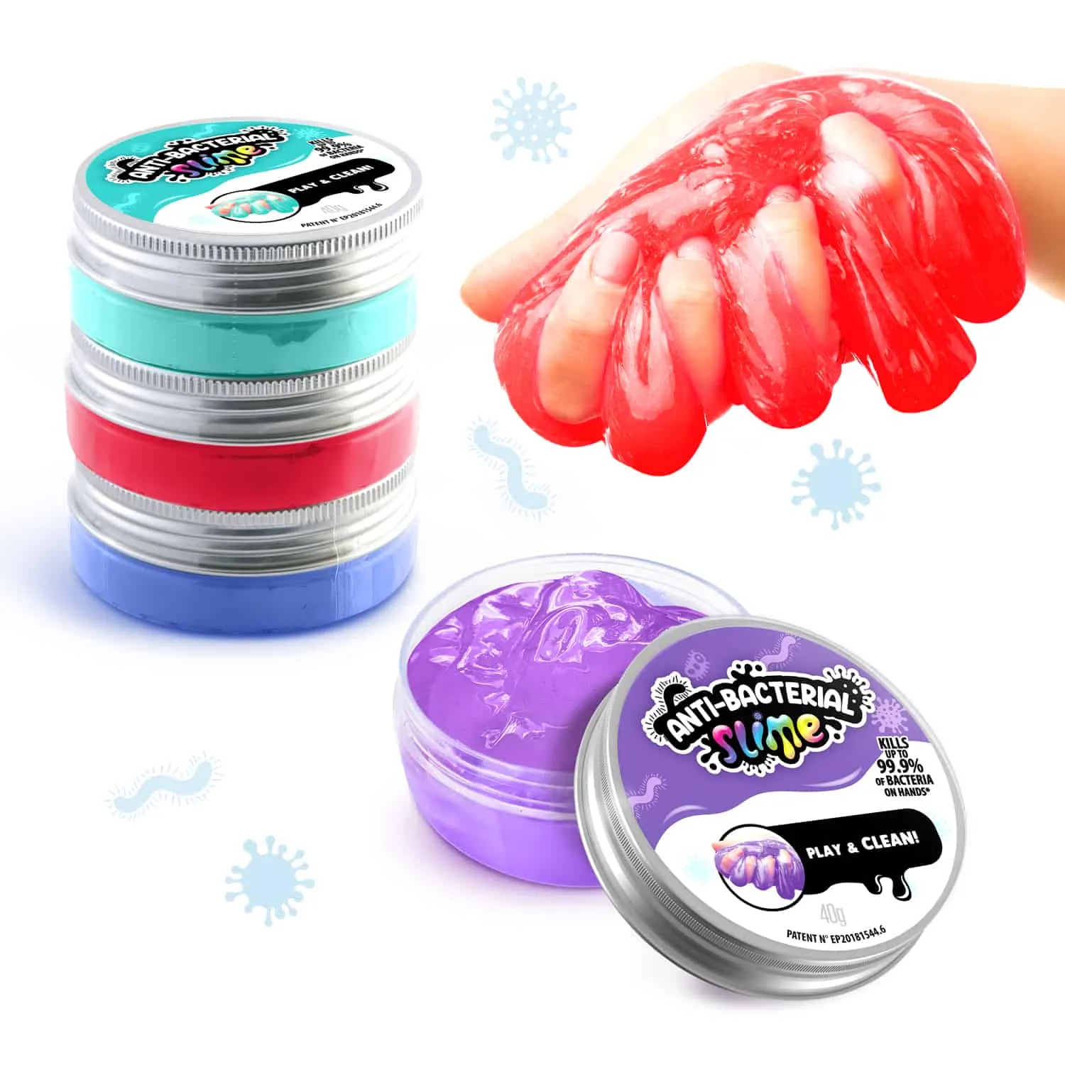 Canal Toys Antibacterial Slime 4 potjes slijm assorti