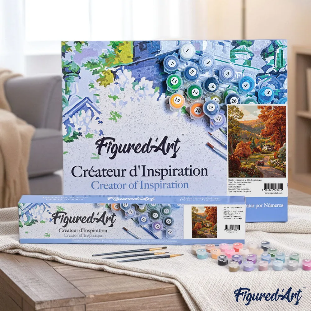 Figured'Art Landweg in de herfst schilderen op nummer 40x50 cm