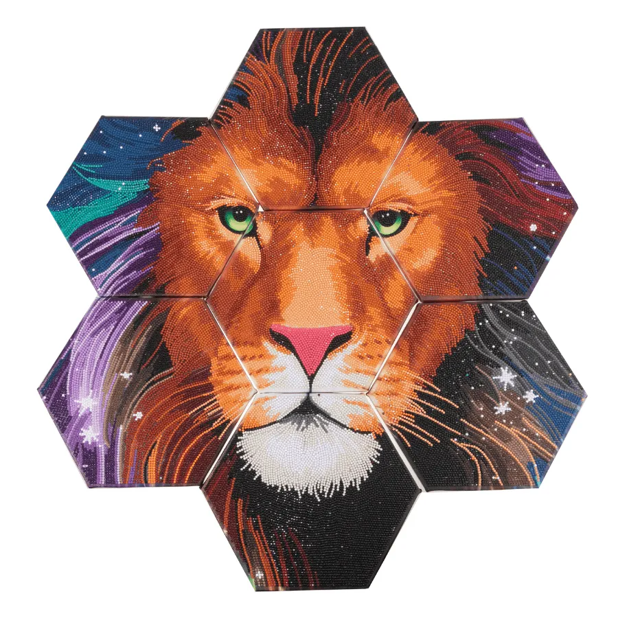 Craft Buddy Crystal Art Majestic Lion wanddecoratie 7-delig leeuw