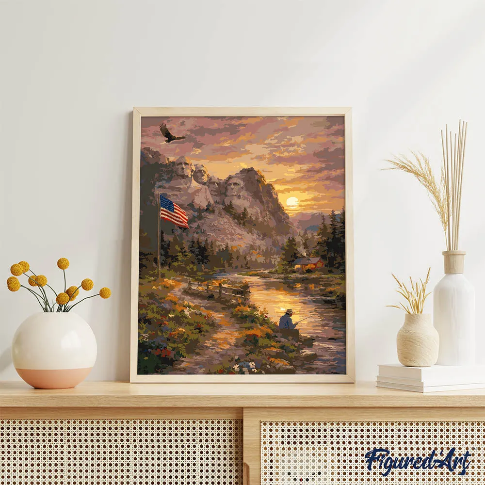 Figured'Art Amerikaans erfgoedlandschap schilderen op nummer 40x50cm