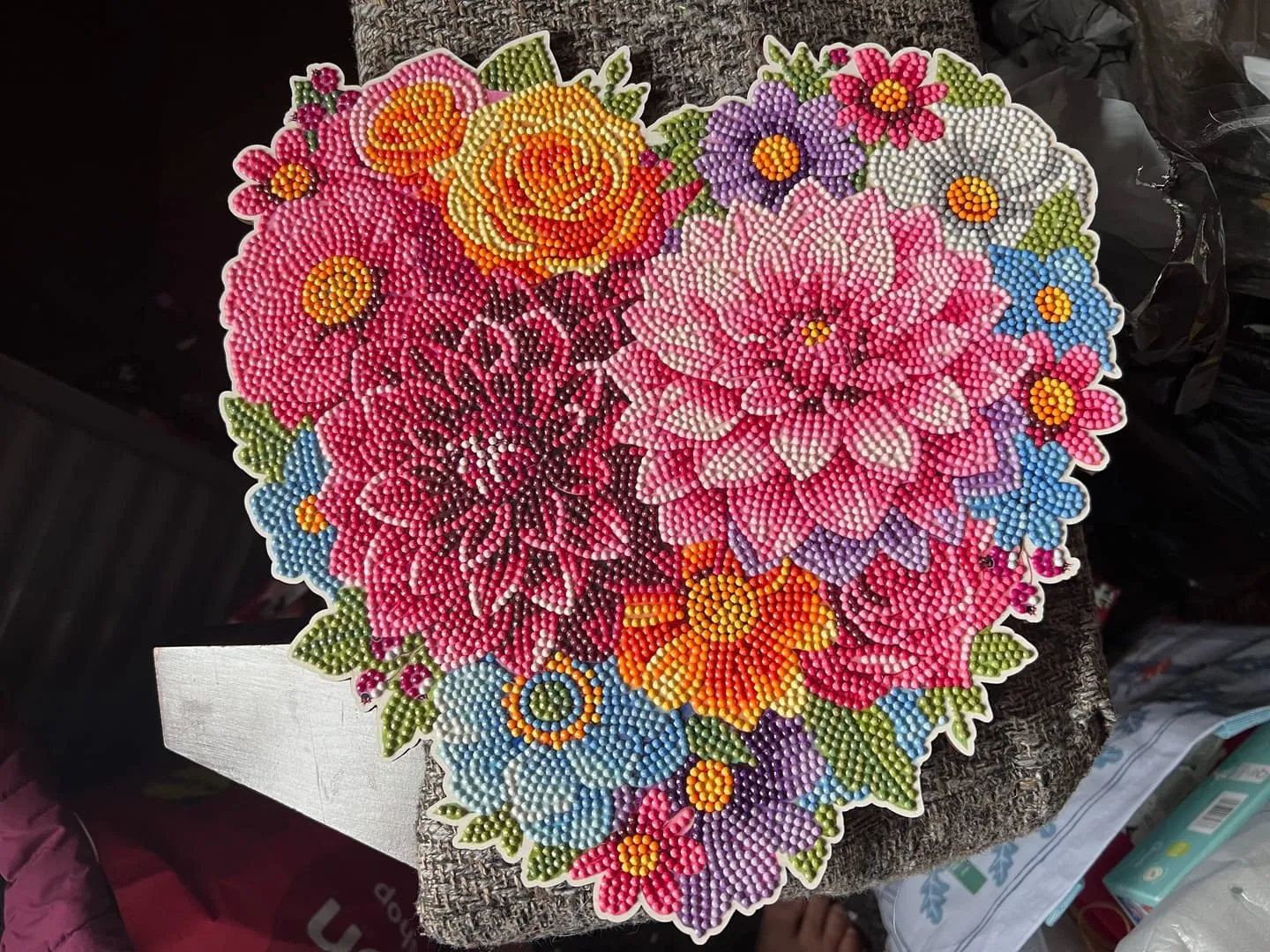 Craft Buddy Crystal Art Floral Heart raamhanger diamond painting 30 cm