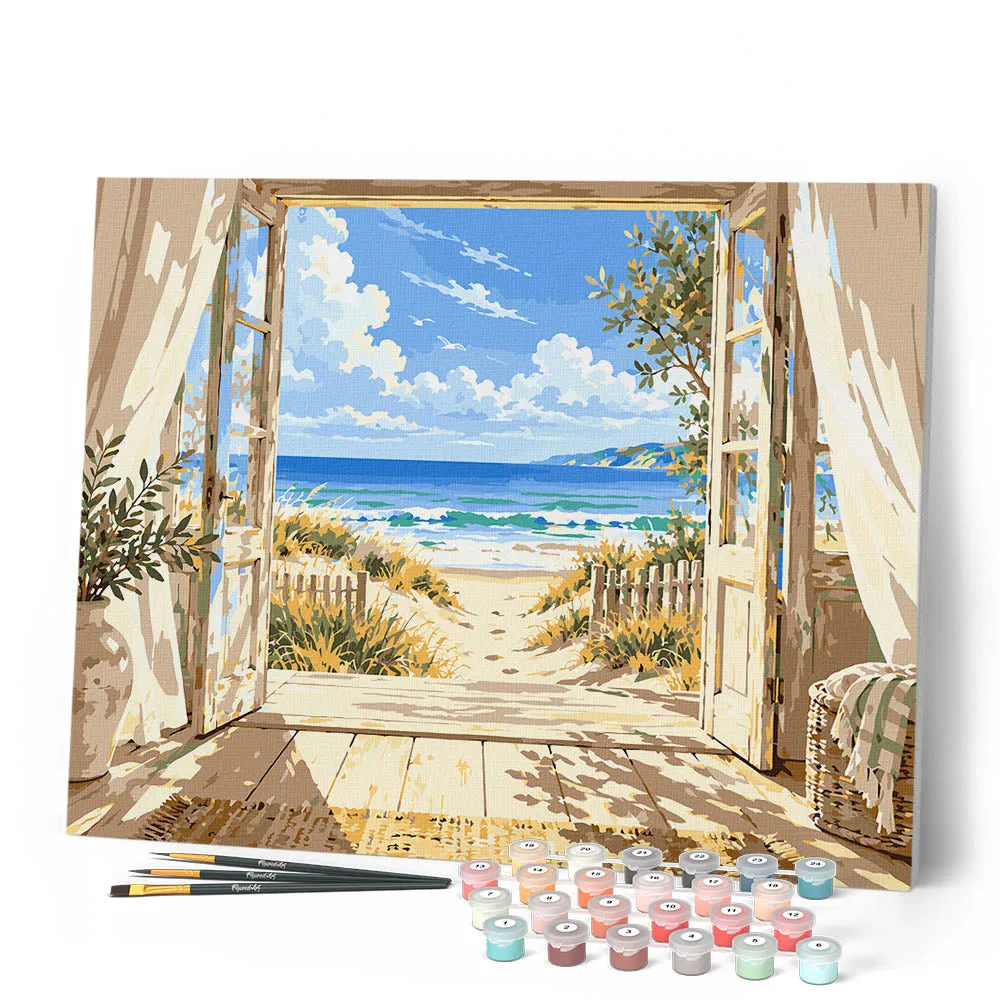 Figured'Art Open naar de Zee schilderen op nummer 40x50 cm gemiddeld