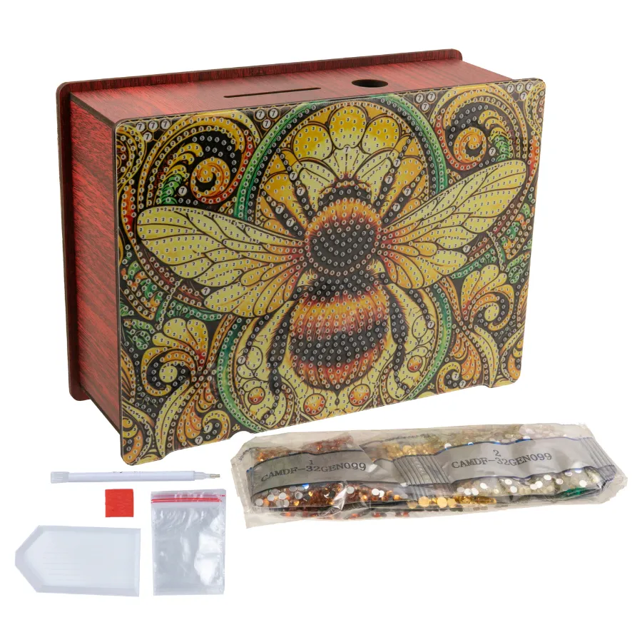 Craft Buddy Crystal Art Golden Bee spaarpot geldkistje