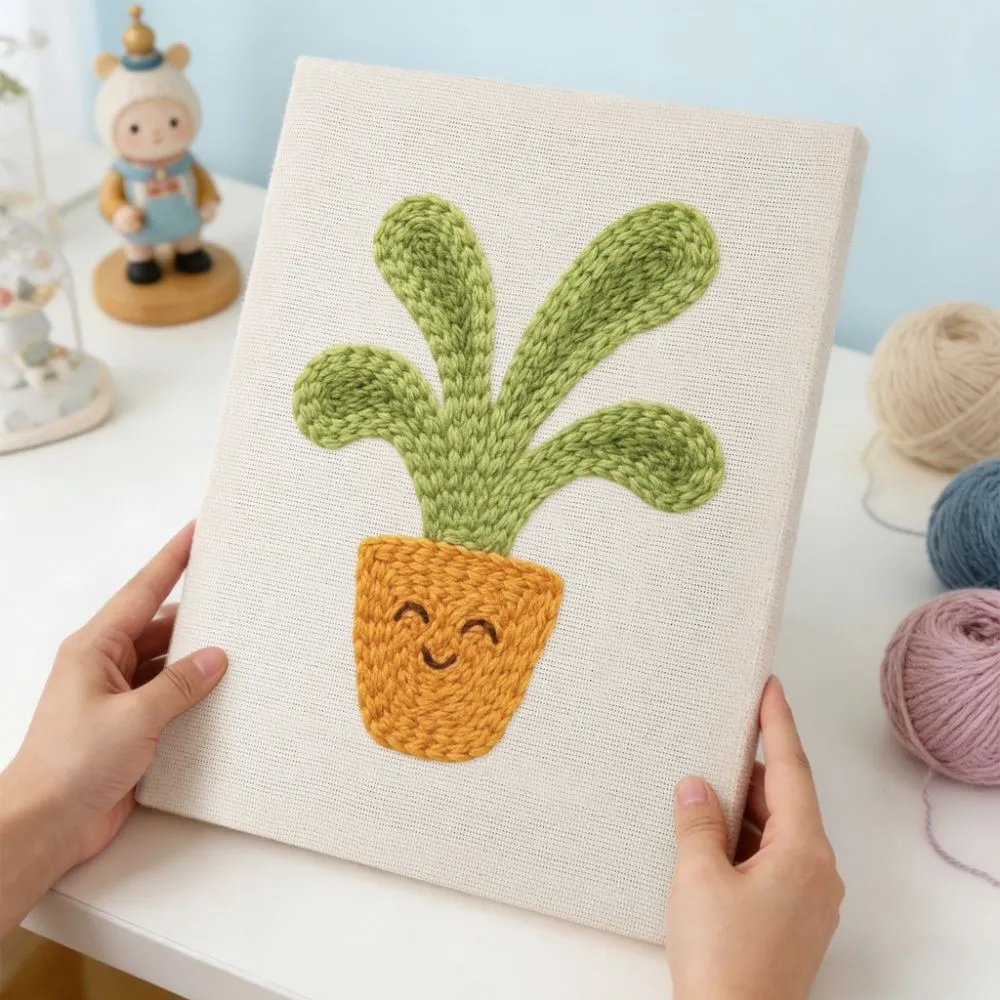 Figured'Art Bladrijke Vreugde punch needle 20x30cm met frame