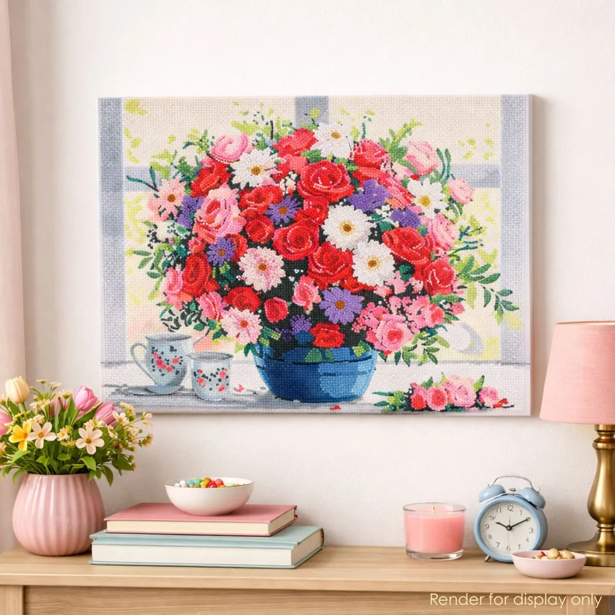 Craft Buddy Crystal Art Roses in Sunlight canvas kit 40x50cm