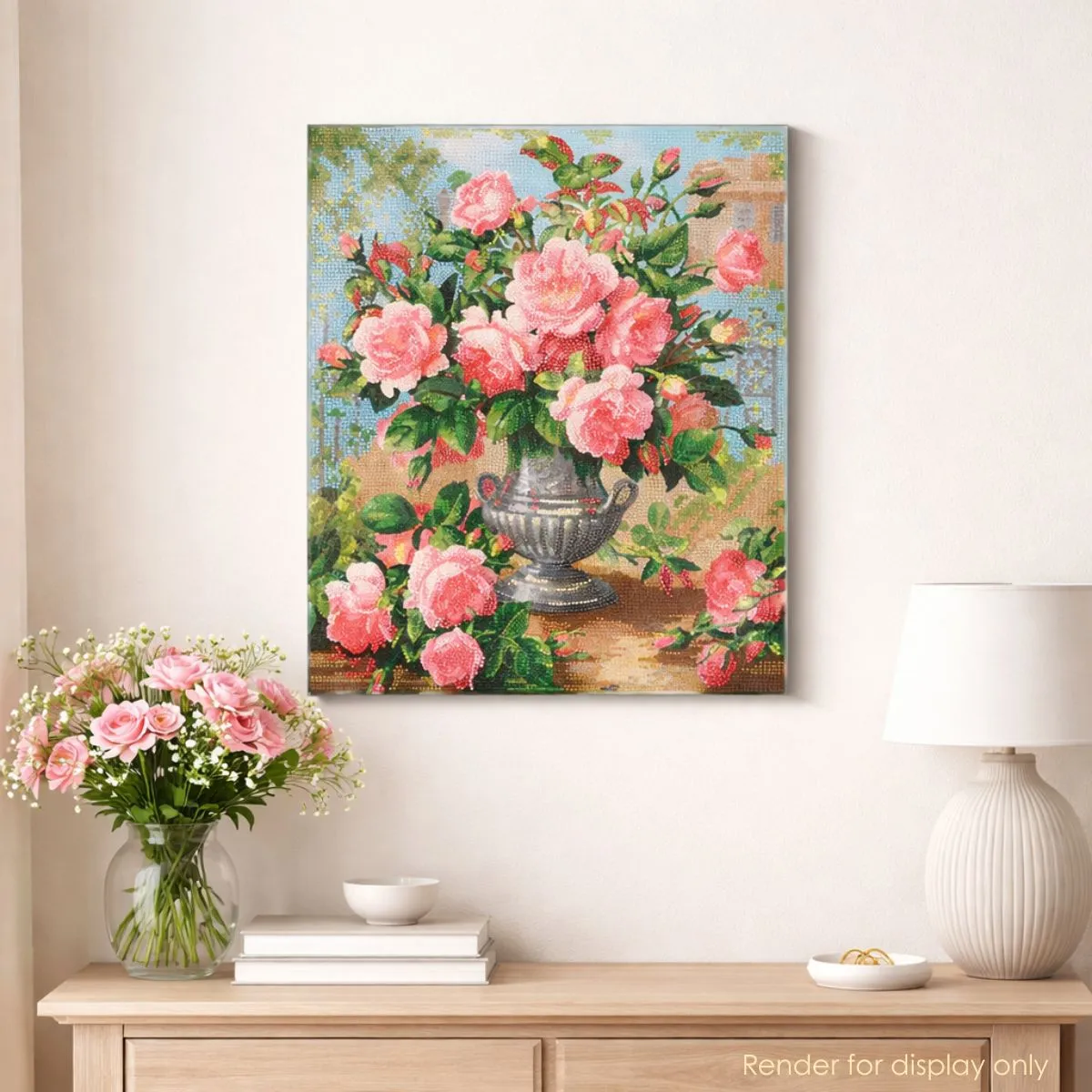 Craft Buddy Crystal Art Graceful Roses canvas 40x50cm rozen
