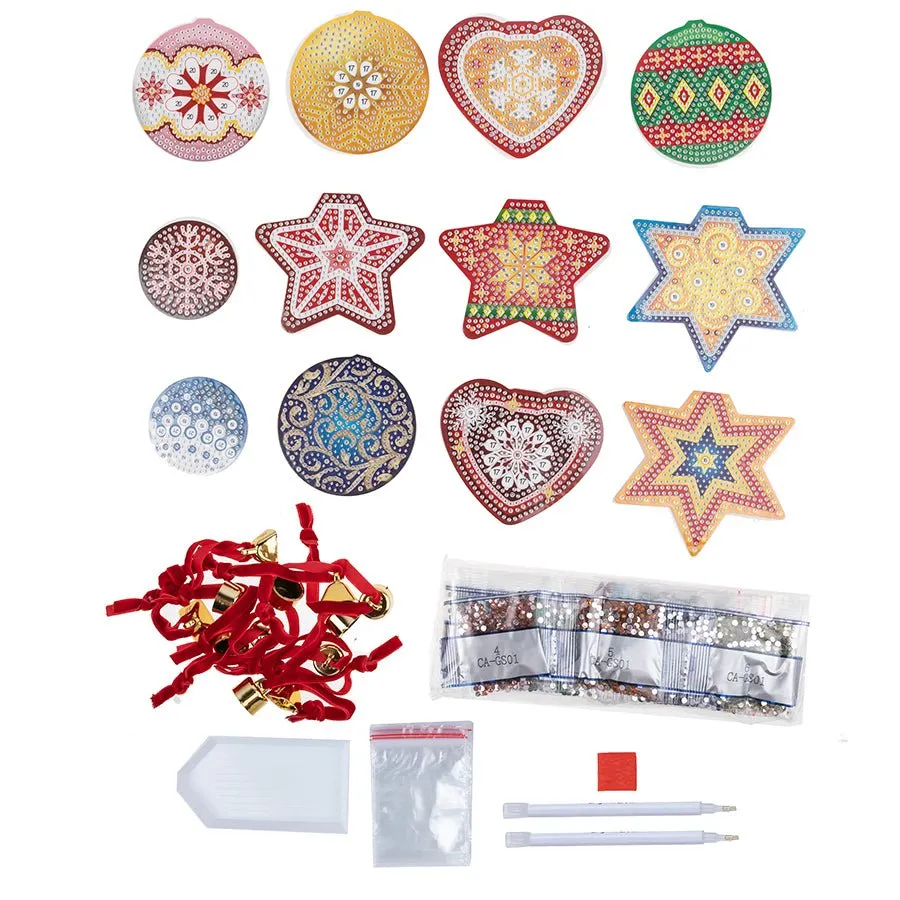 Craft Buddy Crystal Art Christmas Fillable Bauble knutselset 12 stuks