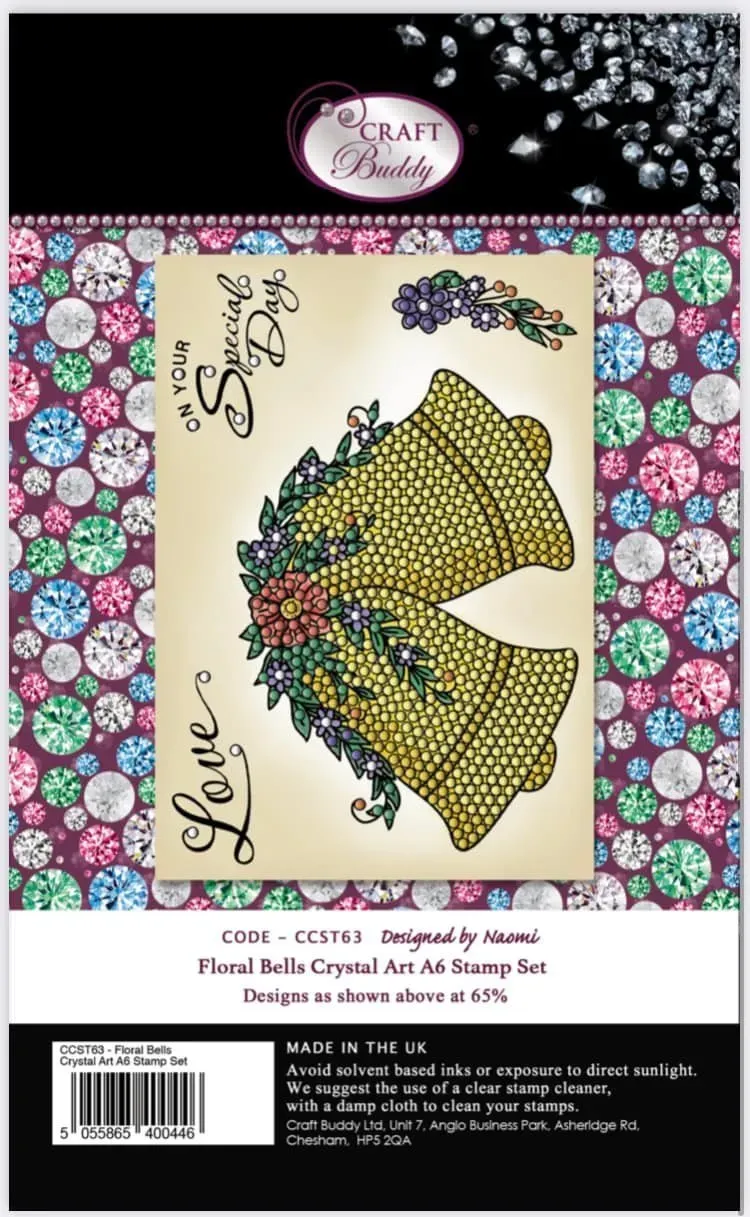 Craft Buddy Crystal Art Floral Bells stempelset A6
