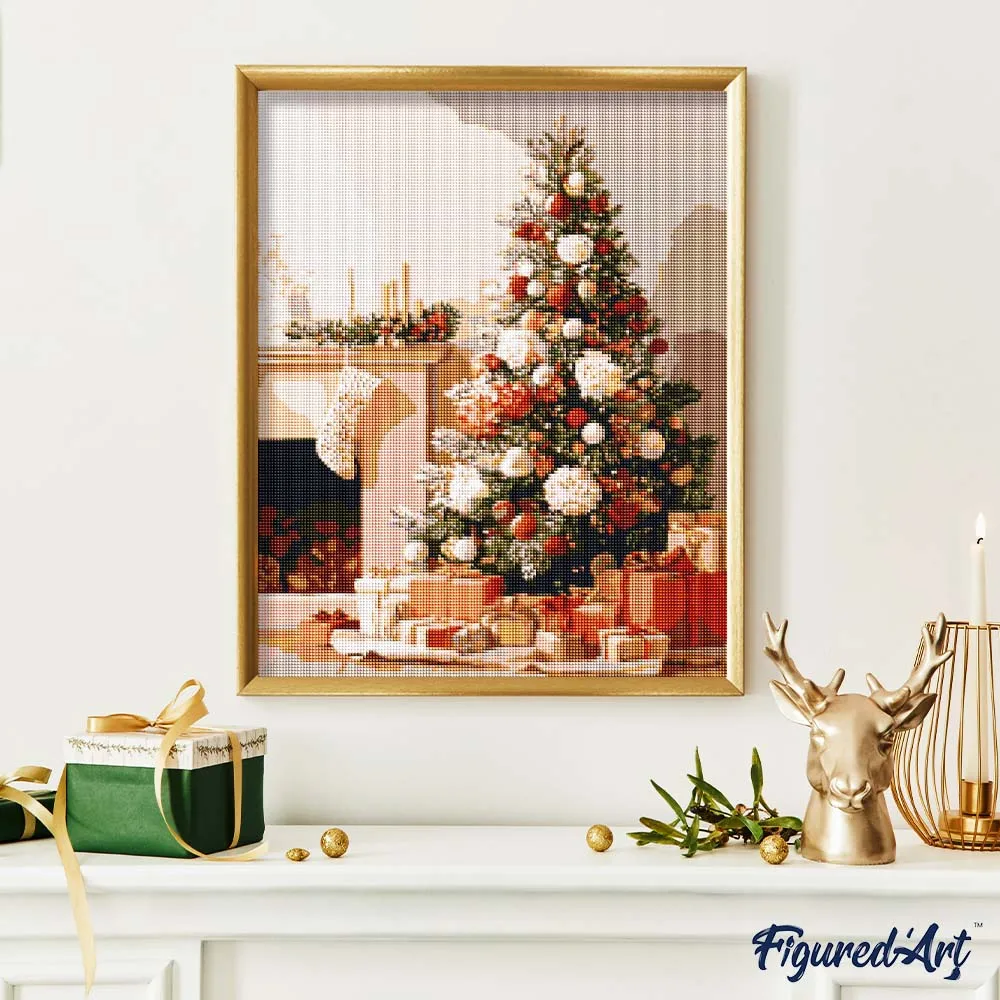 Figured'Art Elegante Feestdecoraties diamond painting full drill kerst