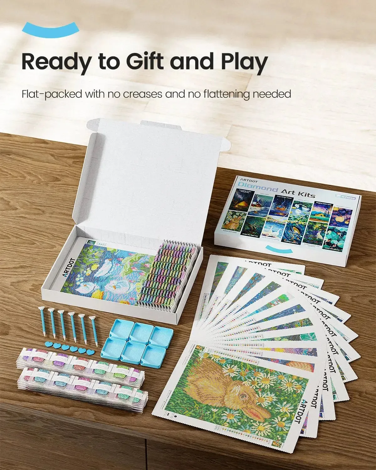 ARTDOT Natuur Edelstenen diamond painting kit 12 doeken rond