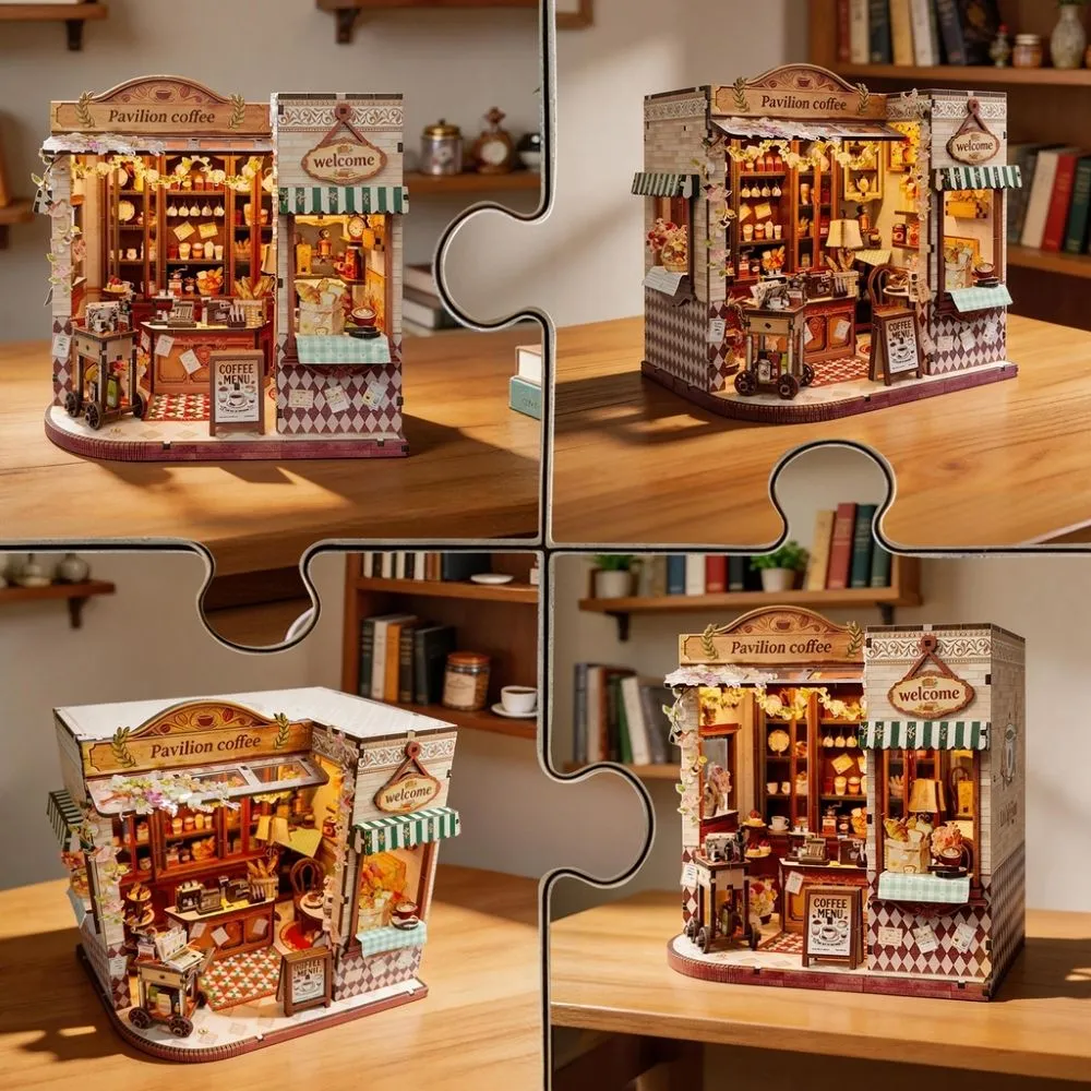 Figured'Art Vrijetijd Paviljoen Koffiehuis miniatuurhuisje 3D puzzel