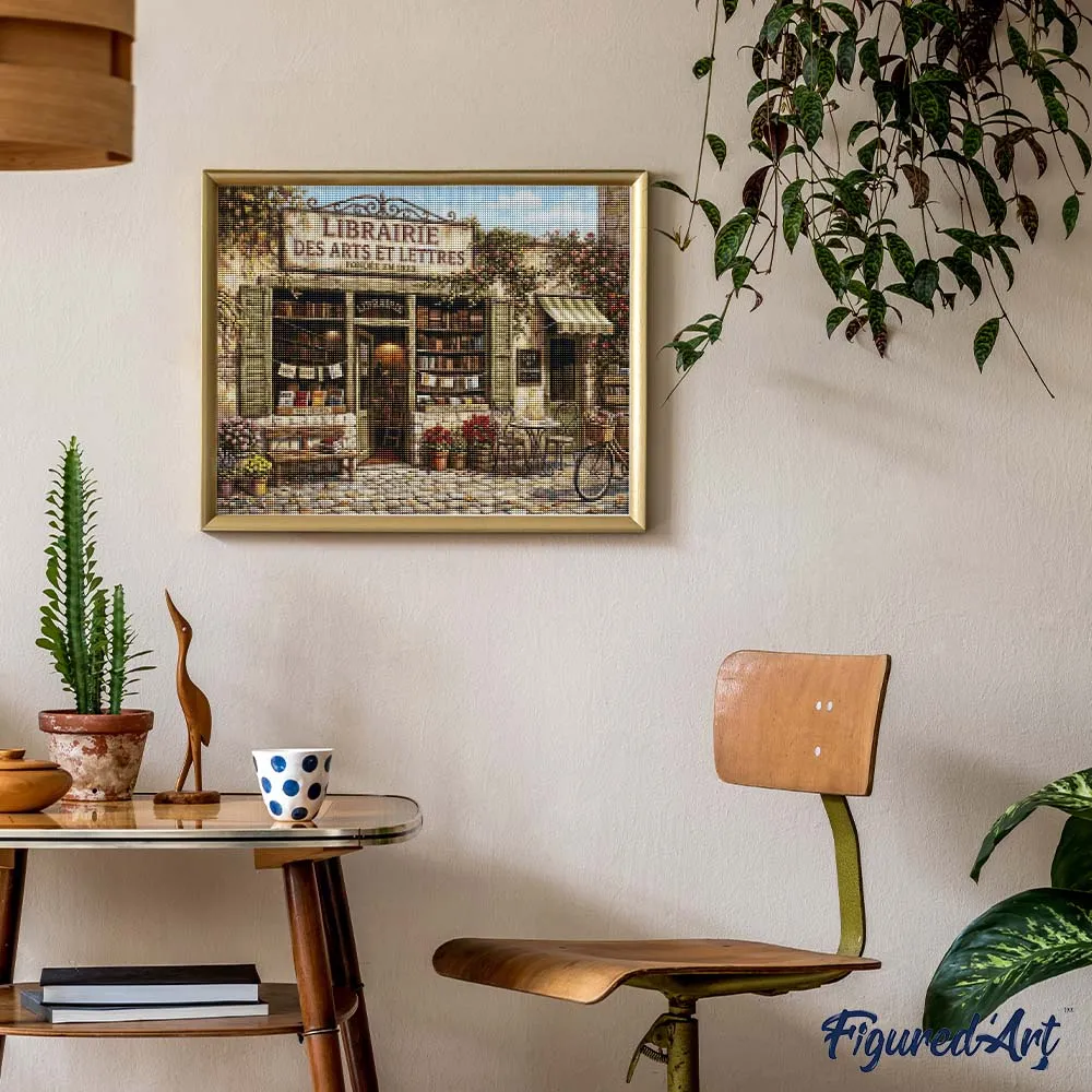 Figured'Art Oude bibliotheekhoek diamond painting 40x50cm