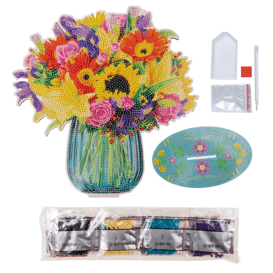 Craft Buddy Crystal Art Amore Flower Bouquet houten decoratie 25 cm