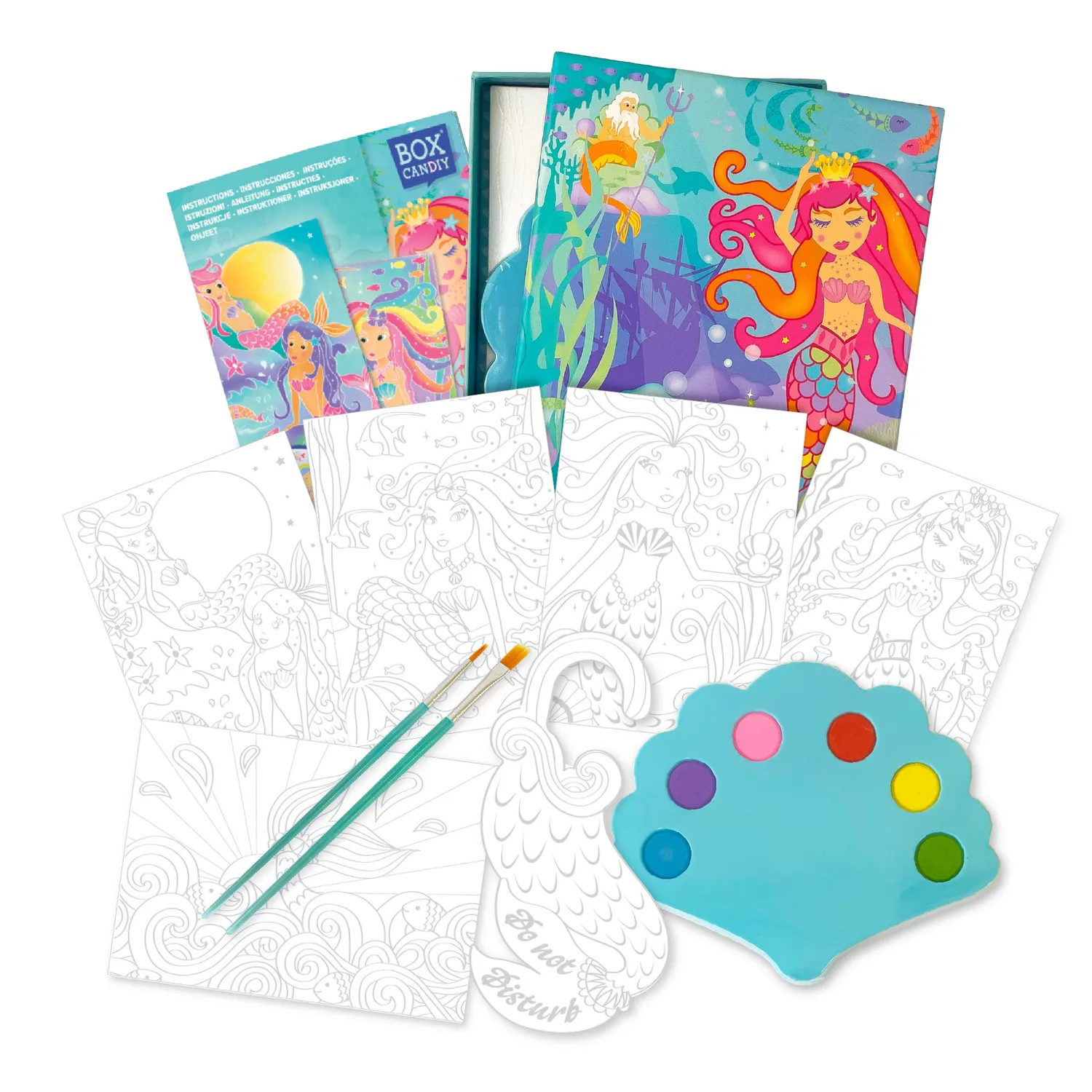 Box Candiy Mermaids Watercolour Art Set verfset 6 kleuren