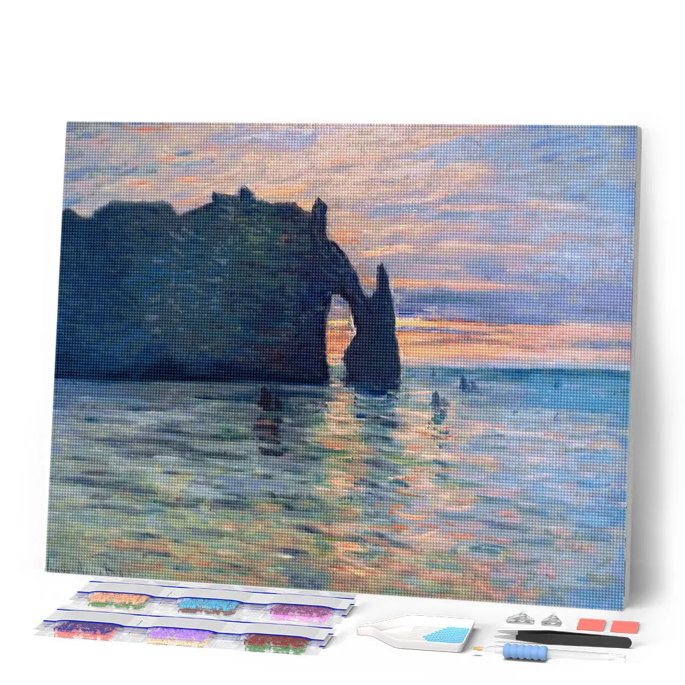 Figured'Art Klif bij Étretat Monet diamond painting 40x50 cm vierkant