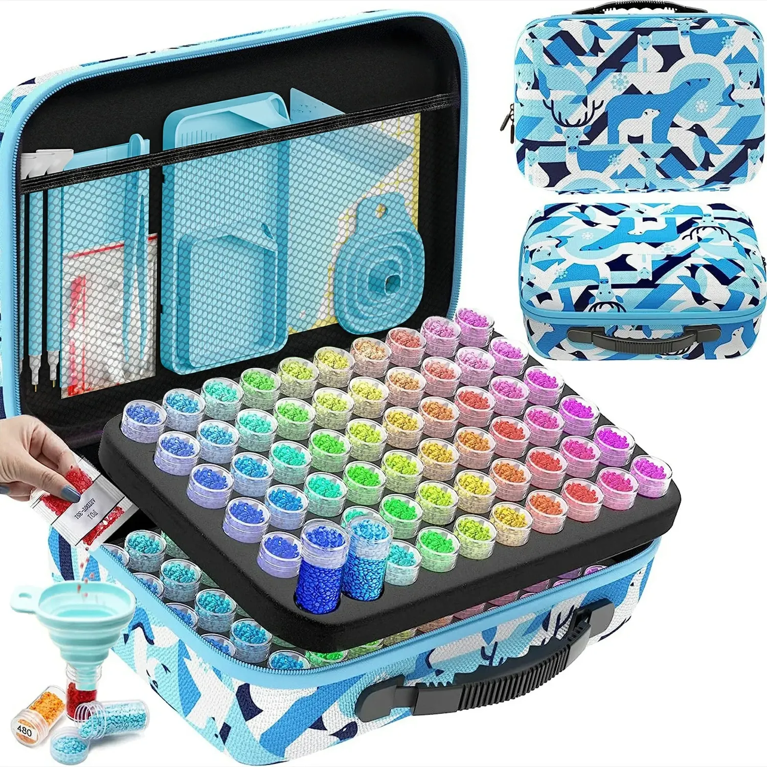 ARTDOT Noordpool diamond painting opbergdoos 60 flessen medium
