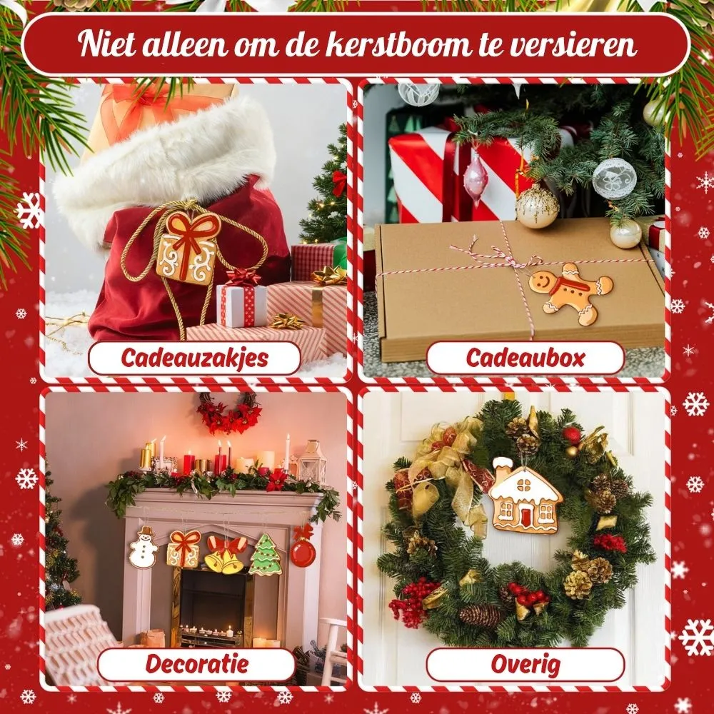 Figured'Art Sneeuwman & Peperkoekvreugde kerstornamenten schilderen 8 stuks