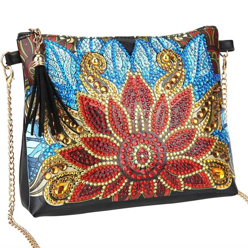 Figured'Art Bloem tas diamond painting 18x15 cm PU-leer