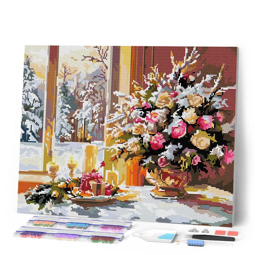 Figured'Art Romantische Kerstavond diamond painting full drill kerst