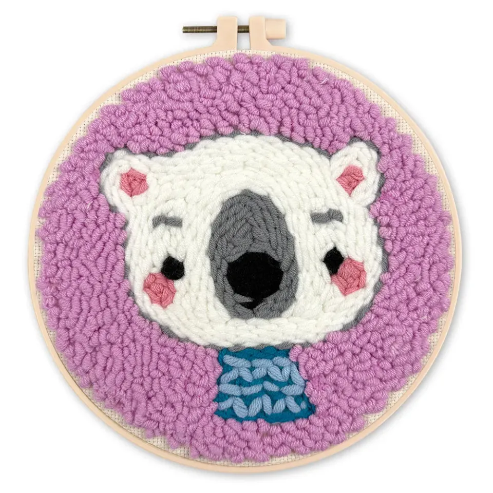Figured'Art Schattige Koala punch needle pakket 20 cm wol