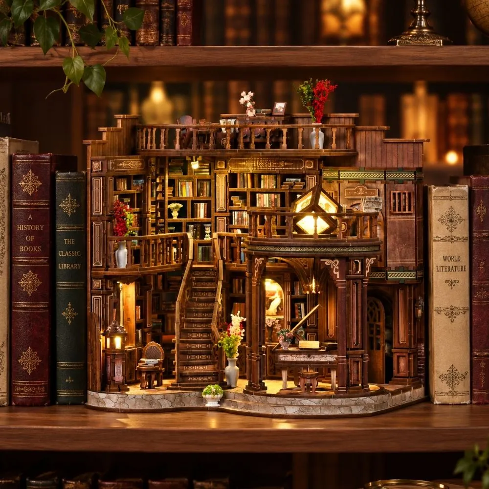 Figured'Art De Dromerige Boekenhal Miniatuurhuisje