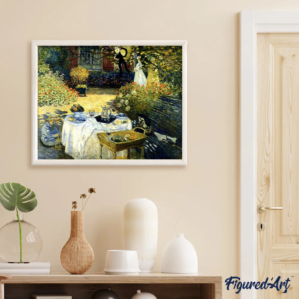 Figured'Art Het ontbijt in de tuin Monet diamond painting 40x50cm