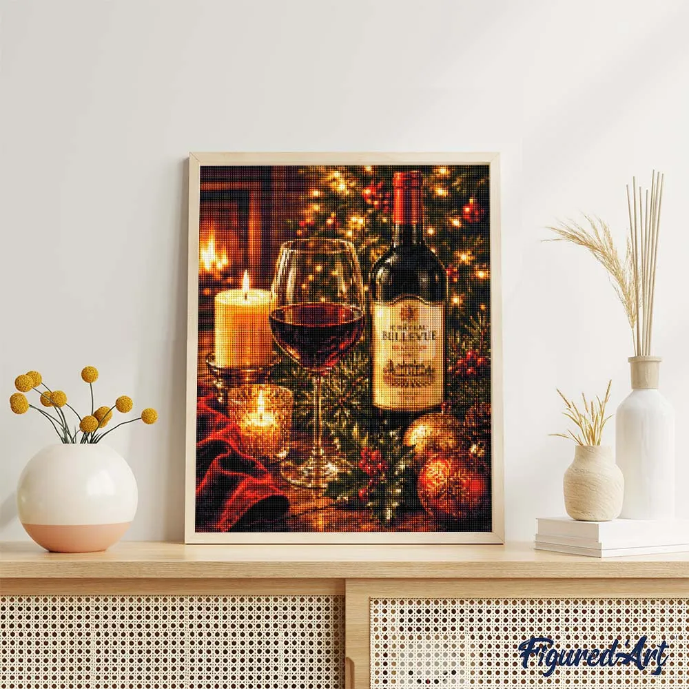 Figured'Art Kersttoost diamond painting 40x50cm vierkant